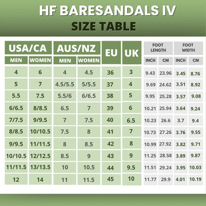 HF Baresandals IV – Ergonomic Footbed & Ultra-Lightweight Barefoot Sandals (Unisex)